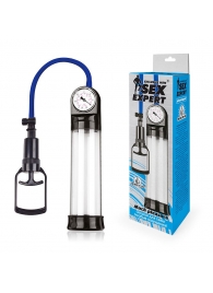 Прозрачная вакуумная помпа Sex Expert с манометром - Sex Expert - в Салавате купить с доставкой