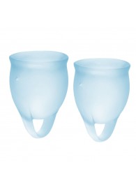 Набор голубых менструальных чаш Feel confident Menstrual Cup - Satisfyer - купить с доставкой в Салавате