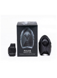Темно-серый инновационный мужской осциллятор PULSE SOLO LUX с пультом ДУ - Hot Octopuss - в Салавате купить с доставкой