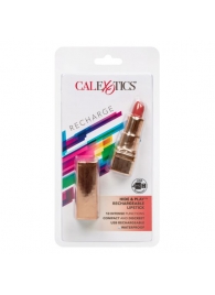 Золотистый вибратор-помада с красным мягким кончиком Hide   Play Rechargeable Lipstick - California Exotic Novelties - купить с доставкой в Салавате