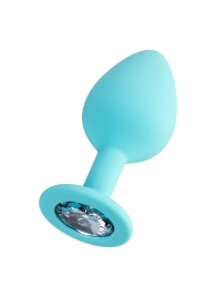 Мятная анальная втулка Brilliant с прозрачным кристаллом - 8 см. - ToyFa - купить с доставкой в Салавате