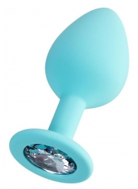 Мятная анальная втулка Brilliant с прозрачным кристаллом - 8 см. - ToyFa - купить с доставкой в Салавате