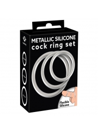 Набор из 3 эрекционных колец под металл Metallic Silicone Cock Ring Set - Orion - в Салавате купить с доставкой