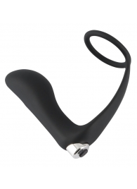 Черное эрекционное кольцо с анальной вибропробкой Vibrating Ring   Plug - Orion - в Салавате купить с доставкой
