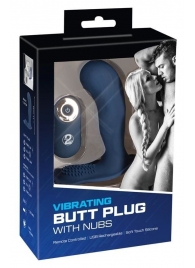 Синий вибростимулятор простаты Vibrating Butt Plug - 11,7 см. - Orion - в Салавате купить с доставкой