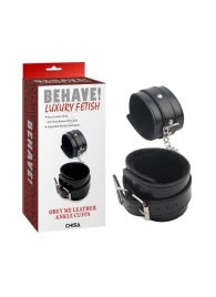 Черные оковы на ноги Obey Me Leather Ankle Cuffs - Chisa - купить с доставкой в Салавате