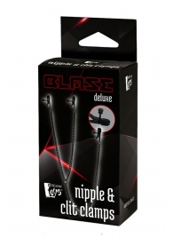 Черные зажимы на соски и клитор на цепочке DELUXE NIPPLE   CLIT CLAMPS - Dream Toys - купить с доставкой в Салавате