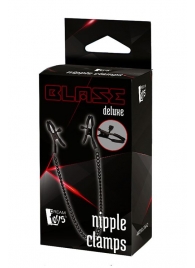 Черные зажимы на соски на цепочке BLAZE DELUXE NIPPLE CLAMPS - Dream Toys - купить с доставкой в Салавате