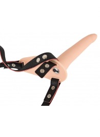 Телесный поясной страпон с вибрацией Vibrating Strap-On - 15,7 см. - Orion - купить с доставкой в Салавате