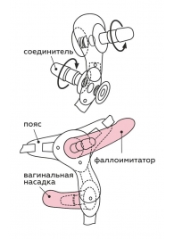 Черный пояс для женщин BEST SELECT с 3 насадками - LOVETOY (А-Полимер) - купить с доставкой в Салавате