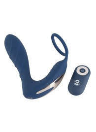 Синий вибростимулятор простаты с кольцом - 14,5 см. - Orion - в Салавате купить с доставкой