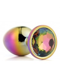 Голографическая анальная втулка с радужным кристаллом - 7,1 см. - Dream Toys - купить с доставкой в Салавате