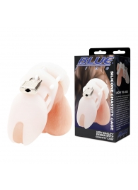 Белая клетка целомудрия Silicone Chastity Cage - BlueLine - купить с доставкой в Салавате