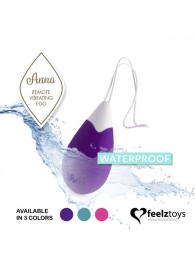 Фиолетовое виброяйцо на радиоуправлении Anna Vibrating Egg Remote - FeelzToys