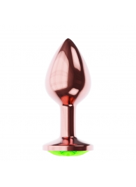 Пробка цвета розового золота с лаймовым кристаллом Diamond Emerald Shine S - 7,2 см. - Lola Games - купить с доставкой в Салавате