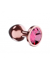 Пробка цвета розового золота с малиновым кристаллом Diamond Ruby Shine S - 7,2 см. - Lola Games - купить с доставкой в Салавате