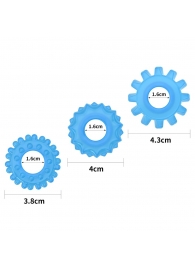 Набор из 3 голубых, светящихся в темноте эрекционных колец Lumino Play - Lovetoy - в Салавате купить с доставкой