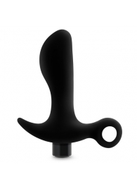 Черный анальный вибратор Silicone Vibrating Prostate Massager 01 - 10,8 см. - Blush Novelties - в Салавате купить с доставкой