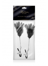 Зажимы для сосков с черными перьями Sweet Caress Feather Nipple Clumps - Sweet Caress - купить с доставкой в Салавате