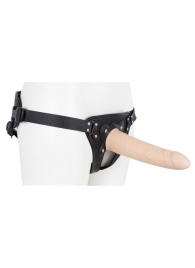 Пустотелый страпон Harness CLASSIC с бандажом - 19,5 см. - LOVETOY (А-Полимер) - купить с доставкой в Салавате