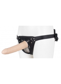 Пустотелый страпон Harness CLASSIC с бандажом - 19,5 см. - LOVETOY (А-Полимер) - купить с доставкой в Салавате