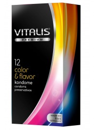 Цветные ароматизированные презервативы VITALIS PREMIUM color   flavor - 12 шт. - Vitalis - купить с доставкой в Салавате