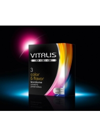 Цветные ароматизированные презервативы VITALIS PREMIUM color   flavor - 3 шт. - Vitalis - купить с доставкой в Салавате