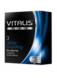 Презервативы VITALIS PREMIUM delay   cooling с охлаждающим эффектом - 3 шт. - Vitalis - купить с доставкой в Салавате