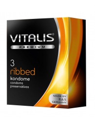 Ребристые презервативы VITALIS PREMIUM ribbed - 3 шт. - Vitalis - купить с доставкой в Салавате