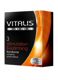 Презервативы VITALIS PREMIUM stimulation   warming с согревающим эффектом - 3 шт. - Vitalis - купить с доставкой в Салавате