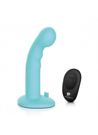 Голубая изогнутая насадка 6in Remote Control Ripple P-Spot G-Spot на черных трусиках - 16 см. - Pegasus - купить с доставкой в Салавате