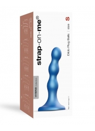 Голубая насадка Strap-On-Me Dildo Plug Balls size S - Strap-on-me - купить с доставкой в Салавате