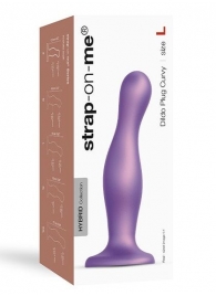 Фиолетовая насадка Strap-On-Me Dildo Plug Curvy size L - Strap-on-me - купить с доставкой в Салавате