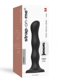 Черная насадка Strap-On-Me Dildo Geisha Balls size M - Strap-on-me - купить с доставкой в Салавате