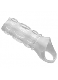 Насадка на пенис с кольцом для мошонки Clear Sensations Enhancer Sex Sleeve - 11,5 см. - XR Brands - в Салавате купить с доставкой