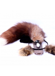 Игровой комплект: серебристая анальная пробка с пушистым хвостом и ободок-ушки - Crazy Handmade - купить с доставкой в Салавате