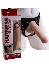 Страпон Harness из двух предметов: трусики с плугом и насадка-фаллос - 17 см. - LOVETOY (А-Полимер) - купить с доставкой в Салавате