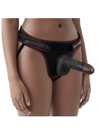 Женский темнокожий страпон Easy Strapon Set 7 Inch - 18 см. - Lovetoy - купить с доставкой в Салавате