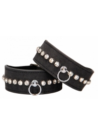 Черные поножи Diamond Studded Ankle Cuffs - Shots Media BV - купить с доставкой в Салавате