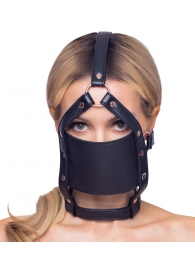 Черный намордник с кляпом-шаром Head Harness With A Gag - Orion - купить с доставкой в Салавате