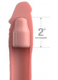 Телесная насадка-удлинитель 2 Inch Silicone X-tension with Strap - 20,3 см. - Pipedream - в Салавате купить с доставкой