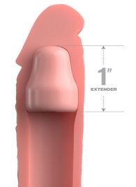 Телесная насадка-удлинитель 1 Inch Silicone X-tension - 17,8 см. - Pipedream - в Салавате купить с доставкой