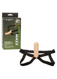 Телесный фаллопротез из силикона Extension with Harness - 15,75 см. - California Exotic Novelties - купить с доставкой в Салавате