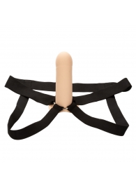 Телесный фаллопротез из силикона Extension with Harness - 15,75 см. - California Exotic Novelties - купить с доставкой в Салавате