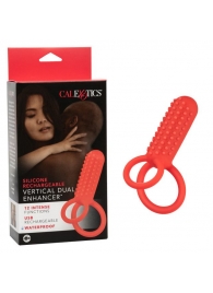 Красное эрекционное кольцо Silicone Rechargeable Vertical Dual Enhancer - California Exotic Novelties - в Салавате купить с доставкой