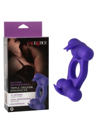 Фиолетовое эрекционное виброкольцо с двумя моторами Silicone Rechargeable Triple Orgasm Enhancer - California Exotic Novelties - в Салавате купить с доставкой