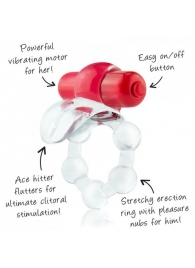 Виброкольцо с язычком и красным виброэлементом Overtime - Screaming O - в Салавате купить с доставкой