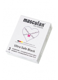 Ультрапрочные презервативы Masculan Ultra Safe Black - 3 шт. - Masculan - купить с доставкой в Салавате