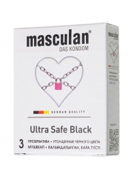 Ультрапрочные презервативы Masculan Ultra Safe Black - 3 шт. - Masculan - купить с доставкой в Салавате