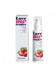Съедобное согревающее массажное масло Love Me Tender Strawberry с ароматом клубники - 100 мл. - Love to Love - купить с доставкой в Салавате